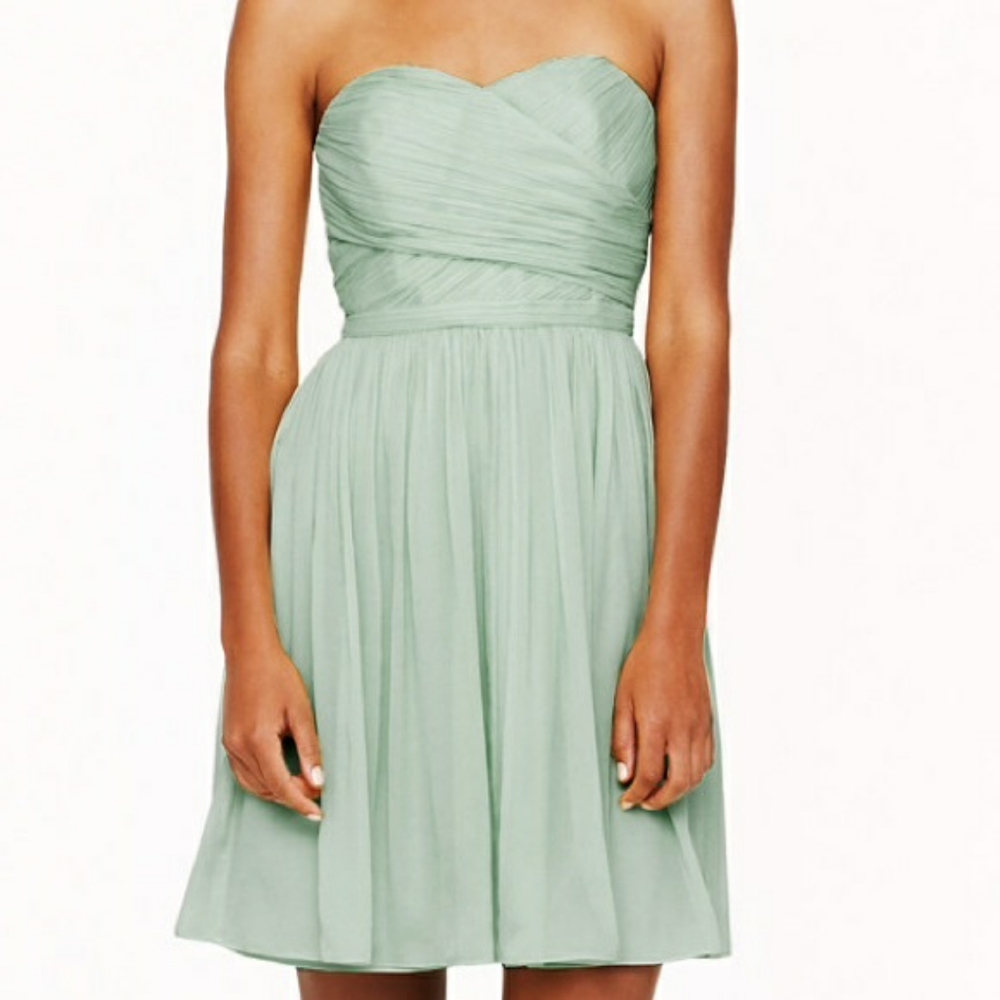 J Crew Strapless Chiffon Dress